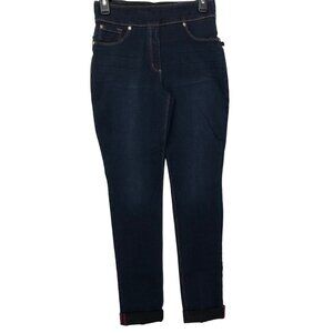 SLIM FACTOR BY INVESTMENTS 4 WAY‎ STRETCH SLIM SKINNY CUFF JEANS SM NWT